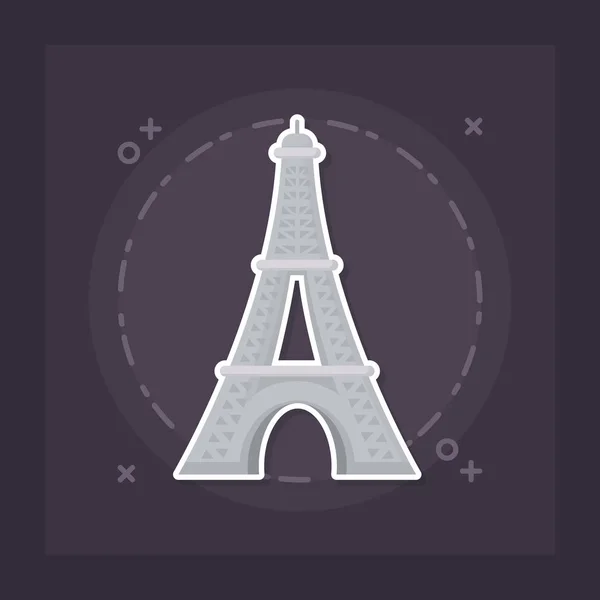 法国文化卡片与埃菲尔铁塔 — 图库矢量图片