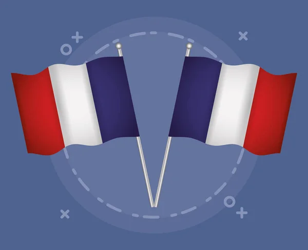 France carte de culture avec drapeau — Image vectorielle