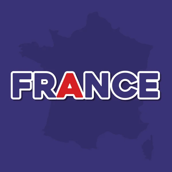 Frankreich Kulturkarte mit Fahne — Stockvektor