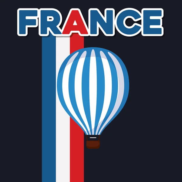 Carte de culture france avec hélium ballon — Image vectorielle