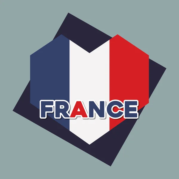 Kartu kultury Francie s vlajkou a srdce — Stockový vektor