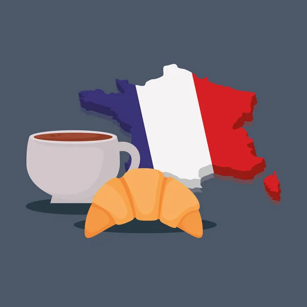Γαλλία κάρτας πολιτισμού με χάρτη — Διανυσματικό Αρχείο