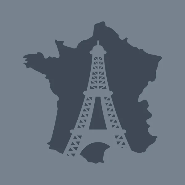 Tarjeta de cultura france con torre eiffel — Vector de stock