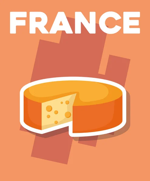 Tarjeta de cultivo france con queso — Vector de stock