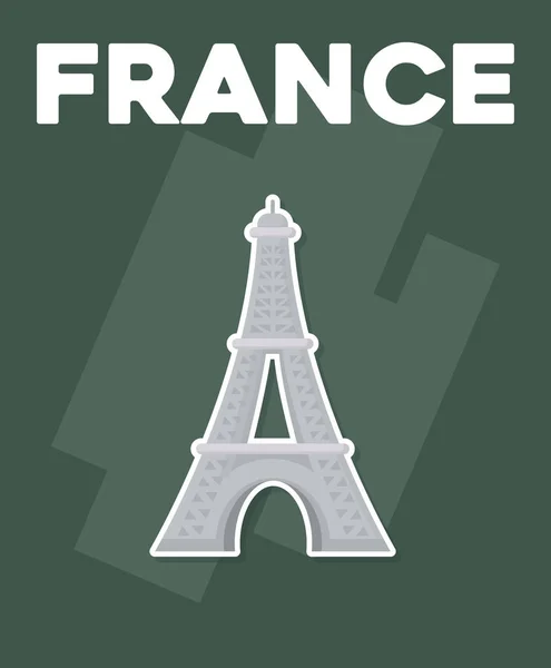 Kartu kultury Francie s Eiffelovou věží — Stockový vektor
