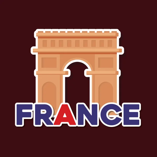 Kartu kultury Francie s vítězný oblouk — Stockový vektor