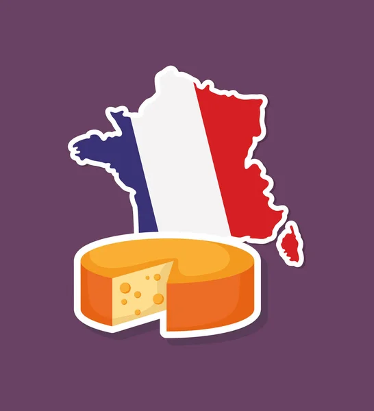 Tarjeta de cultivo france con queso — Archivo Imágenes Vectoriales