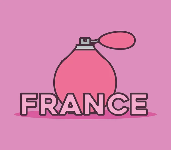 Frankrijk Cultuur kaart met parfum fles — Stockvector