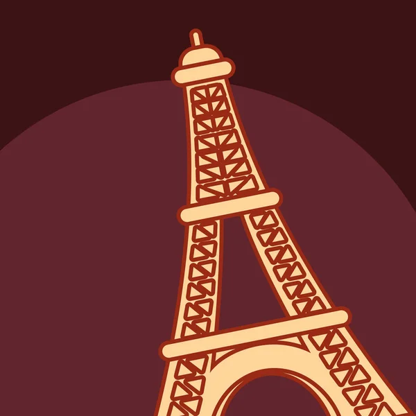 Tarjeta de cultura france con bandera y torre eiffel — Vector de stock