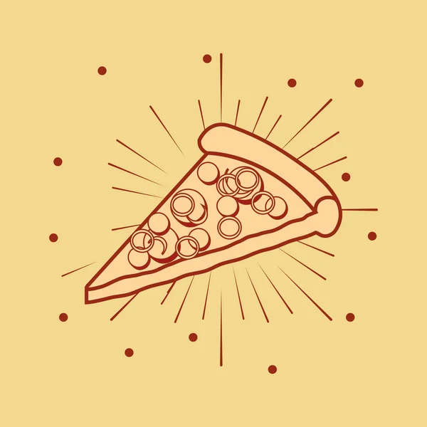 Leckere Pizza Portion Symbol — Stockvektor