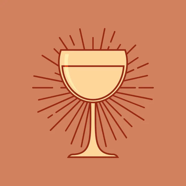 Copa de vino icono aislado — Vector de stock