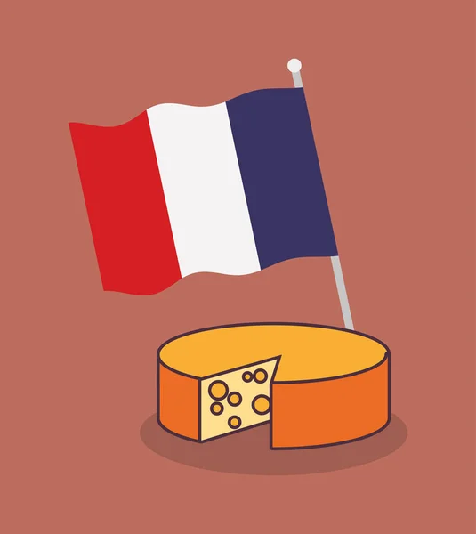Картка культури Франції з сиром — стоковий вектор