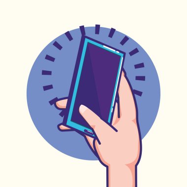 smartphone aygıt ile el