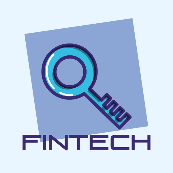 Schlüssel sichere Fintech-Ikone — Stockvektor