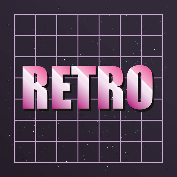 retro future label icon