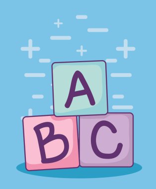 Bebek duş kartı ile alfabe blok