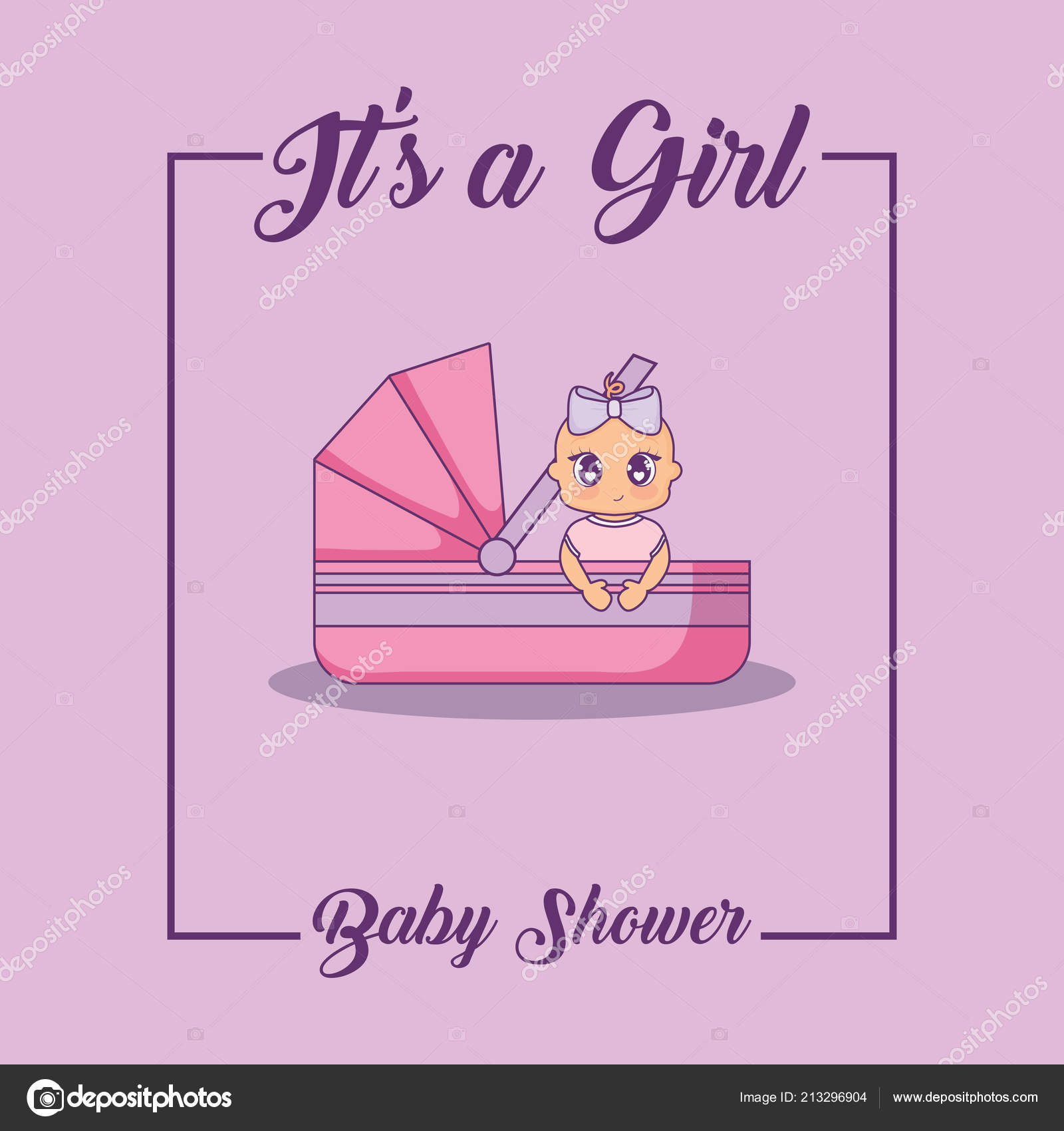 Baby Shower Card With Little Girl With Basket Stock Vector C Djv Baby Shower Card With Little Girl With Basket Stock Vector C Djv