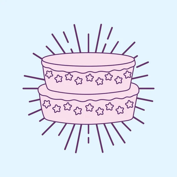 Baby shower card with cake — Stockvector