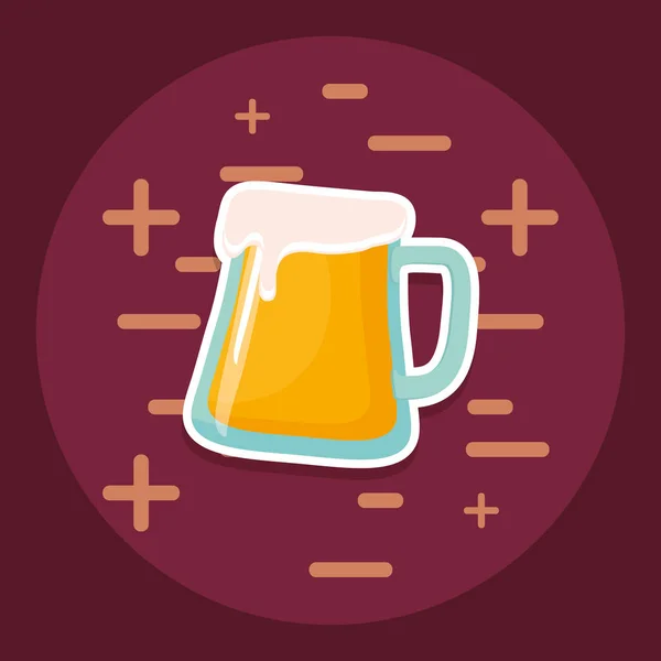 Pivní sklenice nápoje ikona — Stockový vektor