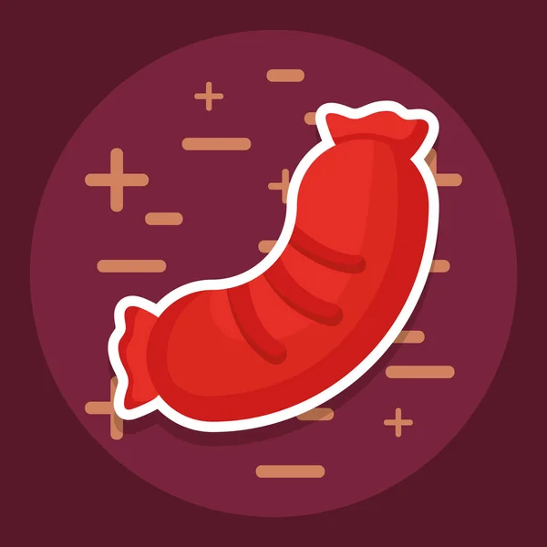 Delicious sausage frankfurter icon — Stock Vector