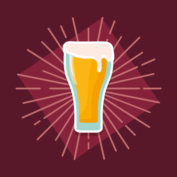 ビール ガラス飲料アイコン — ストックベクタ