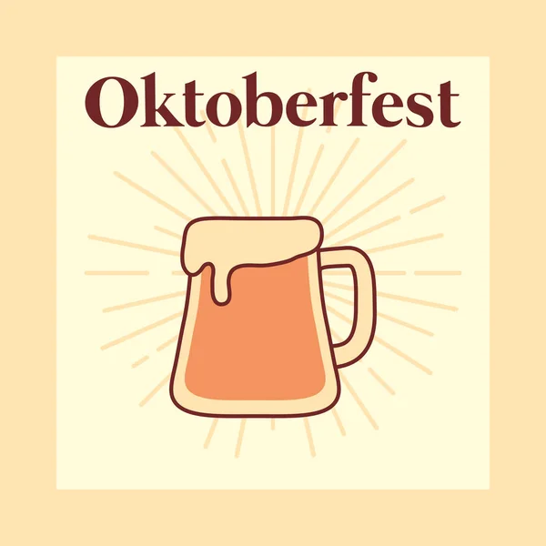 Oktoberfest label with beer jar — Stock Vector