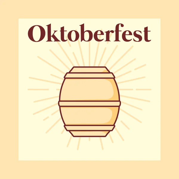 Oktoberfest-Etikett mit Fassbier — Stockvektor