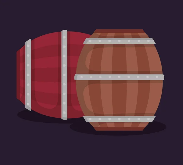 Beer barrel wooden icon — Stock Vector