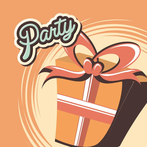 Diseño de fiesta y caja de regalo — Vector de stock