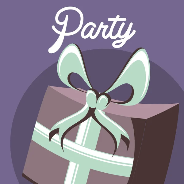 Diseño de fiesta y caja de regalo — Vector de stock