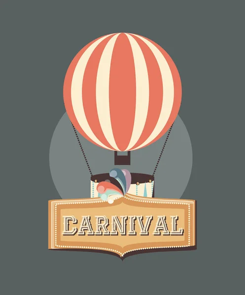 carnival hot air balloon recreation retro vector illustration
