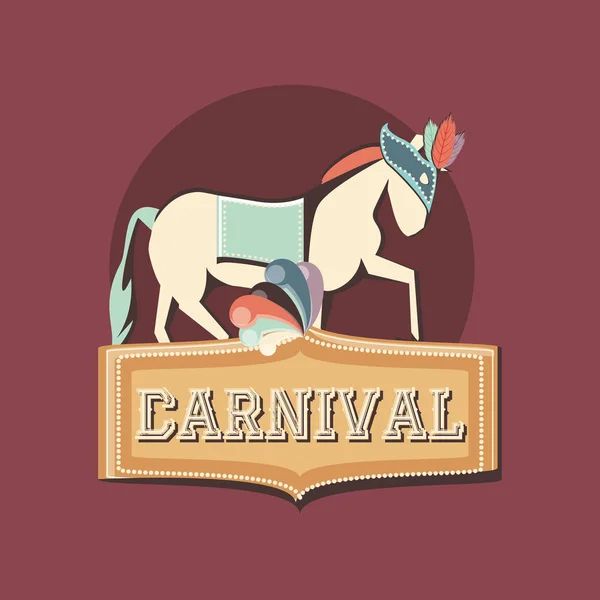 Carnival horse circus show decoration retro — Stock Vector