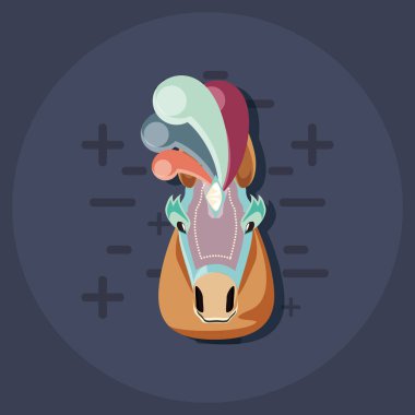 sirk atı karnaval Festivali aksesuarları dekore edilmiştir.