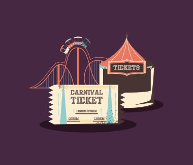 Karnaval trenine bilet booth eğlence