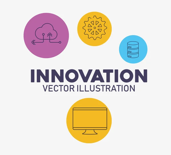 Tecnología informática almacenamiento en la nube de datos innovación — Vector de stock