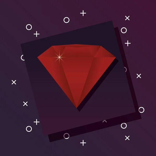 Ikona diamantový drahokam — Stockový vektor