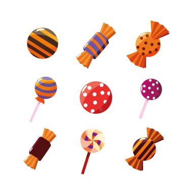 Cadılar Bayramı şekerleri Icons set