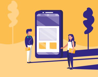 smartphone yatay Çift