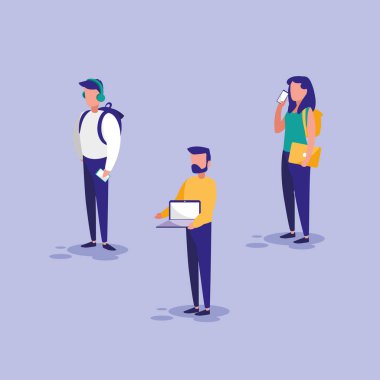 bir grup insan teknolojisi ile