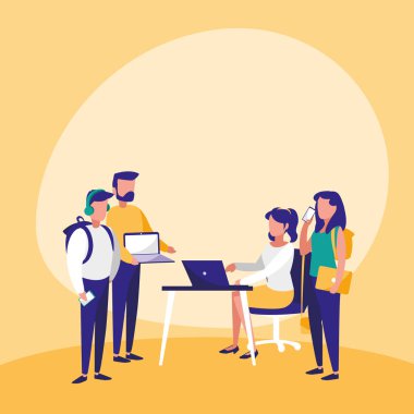 bir grup insan teknolojisi ile