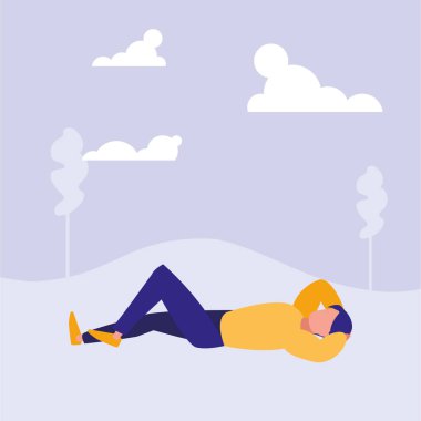 manzara avatar karakter içinde yatan genç adam