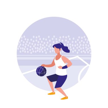 kadın pratik basketbol avatar karakter