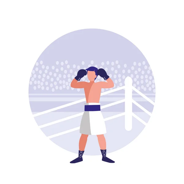 Man practicing boxing avatar character — Stock Vector
