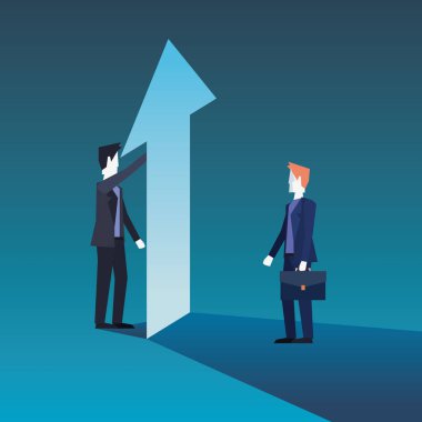 İşadamları takım mali ok büyüme ile