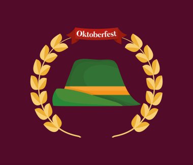Oktoberfest etiket Alman şapka ile