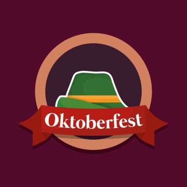 Oktoberfest etiket Alman şapka ile