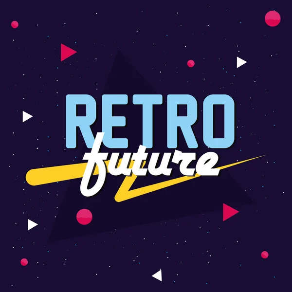 Ícone de rótulo futuro retro — Vetor de Stock