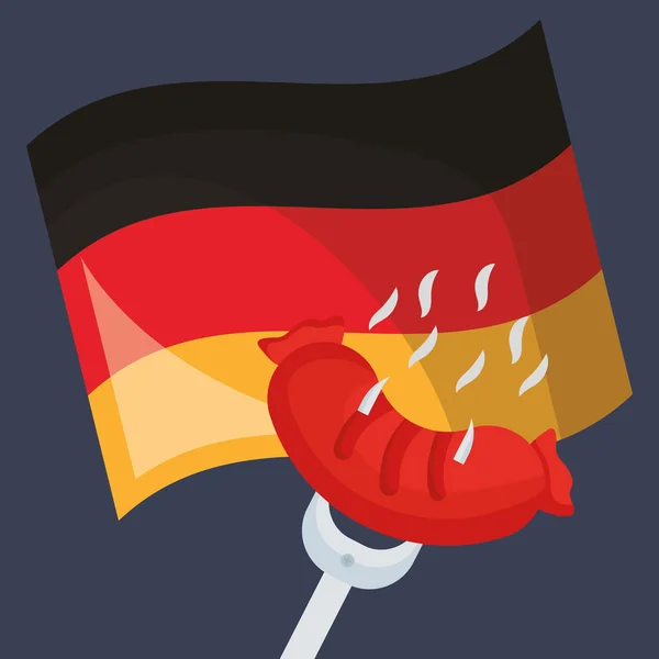 Germany flag with sausage — Stock Vector