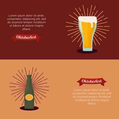 Oktoberfest etiket kümesi simgeleri ile
