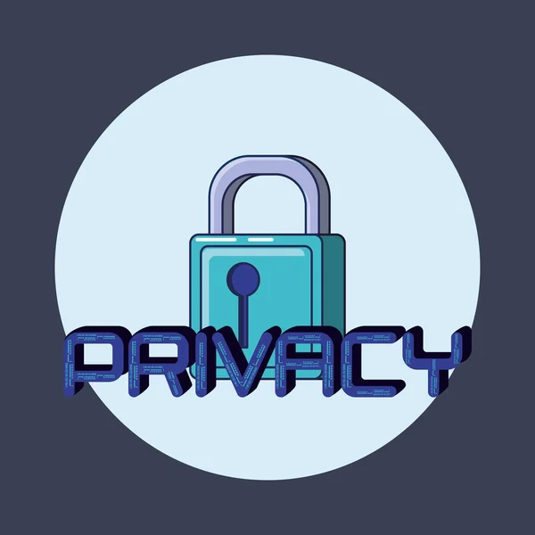 Hangslot data privacy-pictogram — Stockvector
